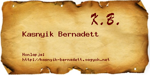 Kasnyik Bernadett névjegykártya