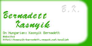 bernadett kasnyik business card